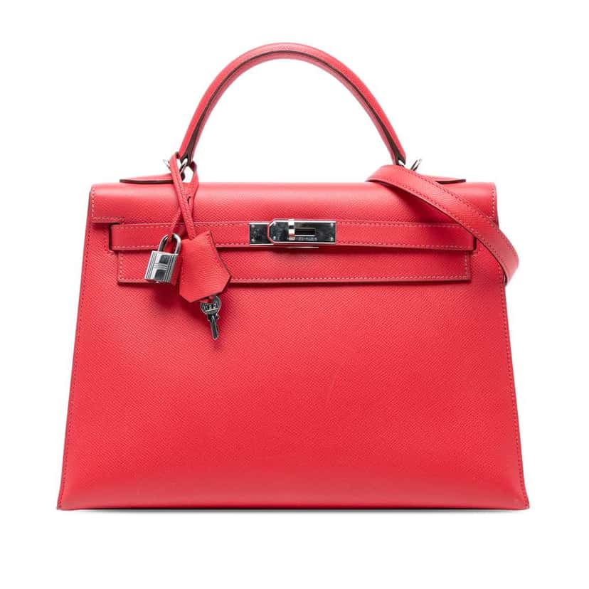 Hermès Epsom Kelly II Sellier 32 Red Leather Good condition - Front View