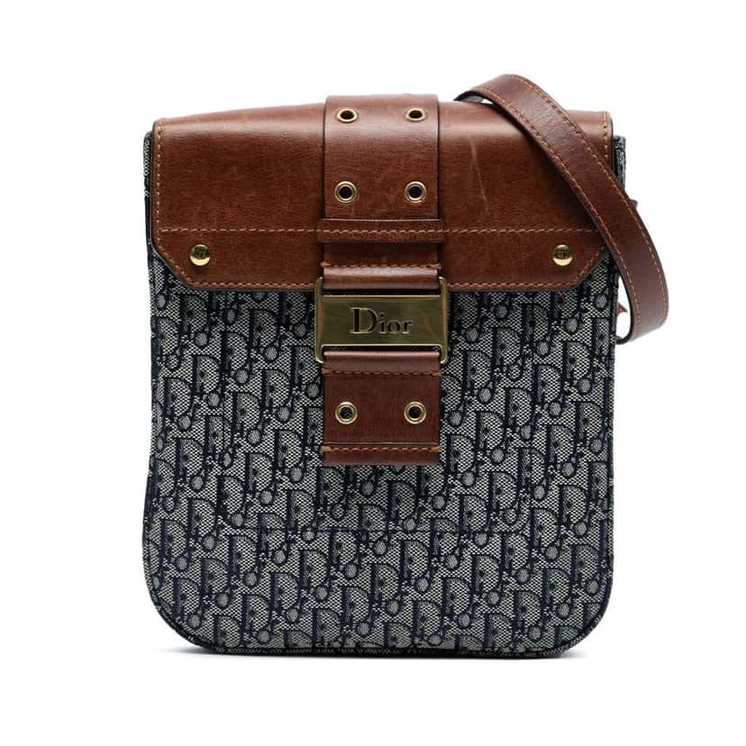 Dior Diorissimo Trotter Canvas Street Chic Crossbody Blue Canvas Good condition - Front View