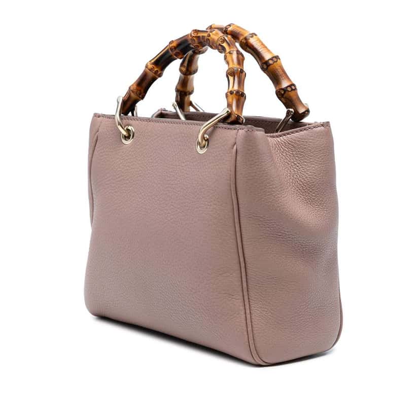 Gucci Mini Calfskin Bamboo Shopper Satchel Pink Leather Good condition - Back View