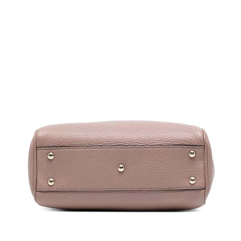 Gucci Mini Calfskin Bamboo Shopper Satchel Pink Leather Good condition - Inside View