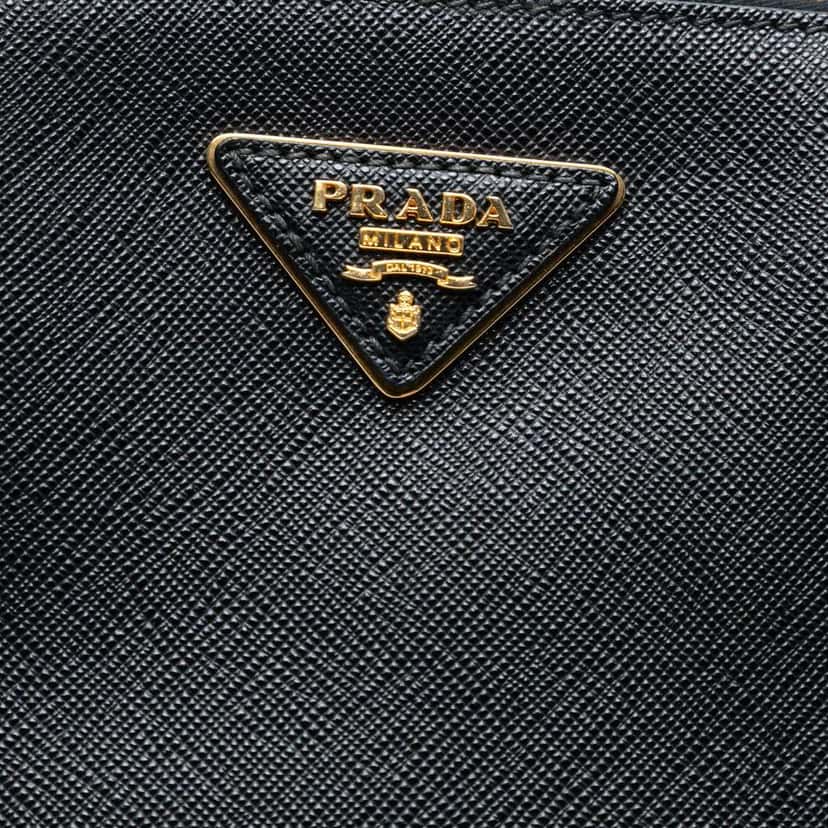 Prada Large Saffiano Lux Galleria Double Zip Satchel Black Leather Good condition - Box View