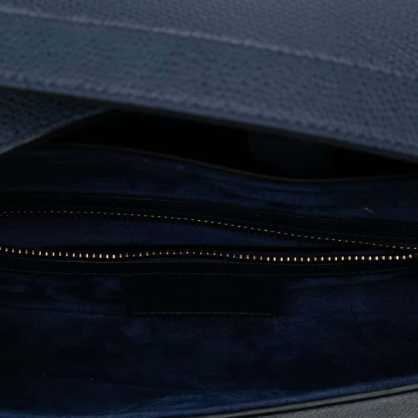 Dior Grained Calfskin Saddle Bag Blue Leather Good condition - Model View