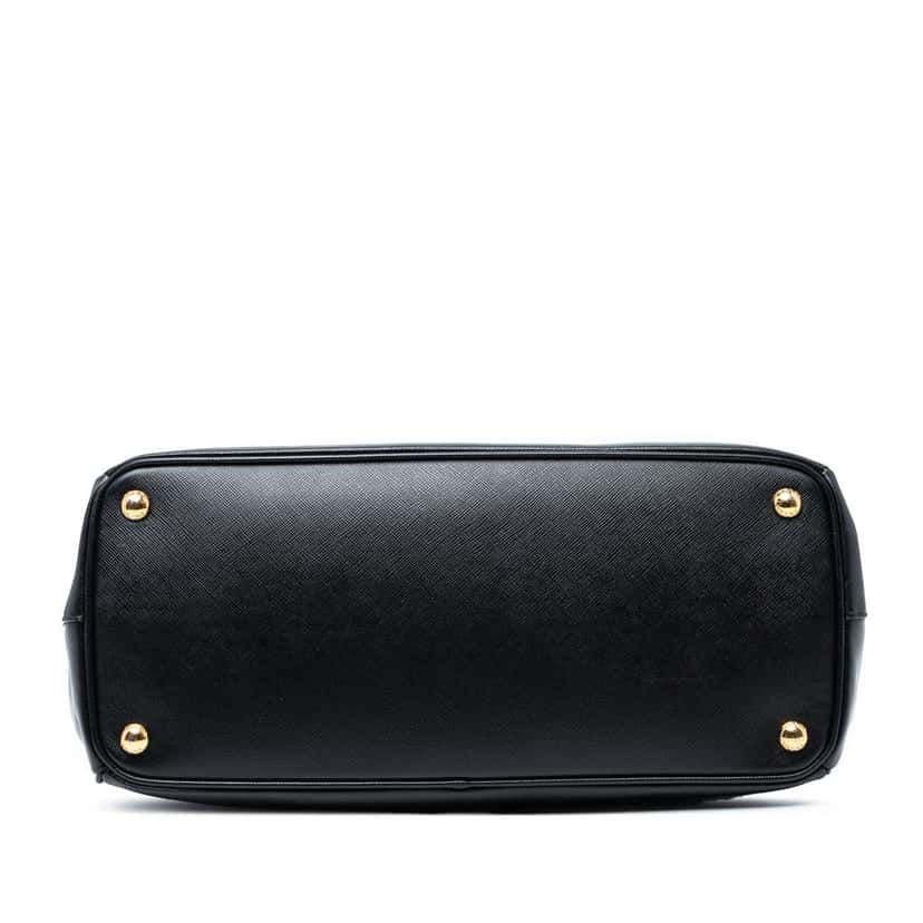 Prada Medium Saffiano Lux Galleria Double Zip Satchel Black Leather Good condition - Inside View