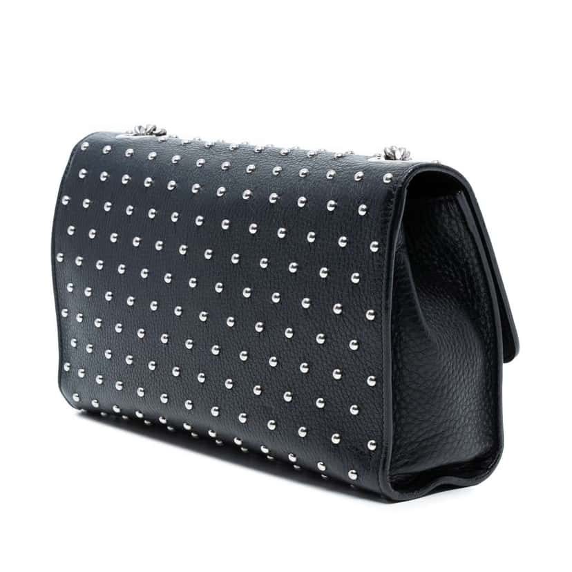 Gucci Medium Studded Leather Miss Bamboo Crossbody Black Leather Good condition - Back View