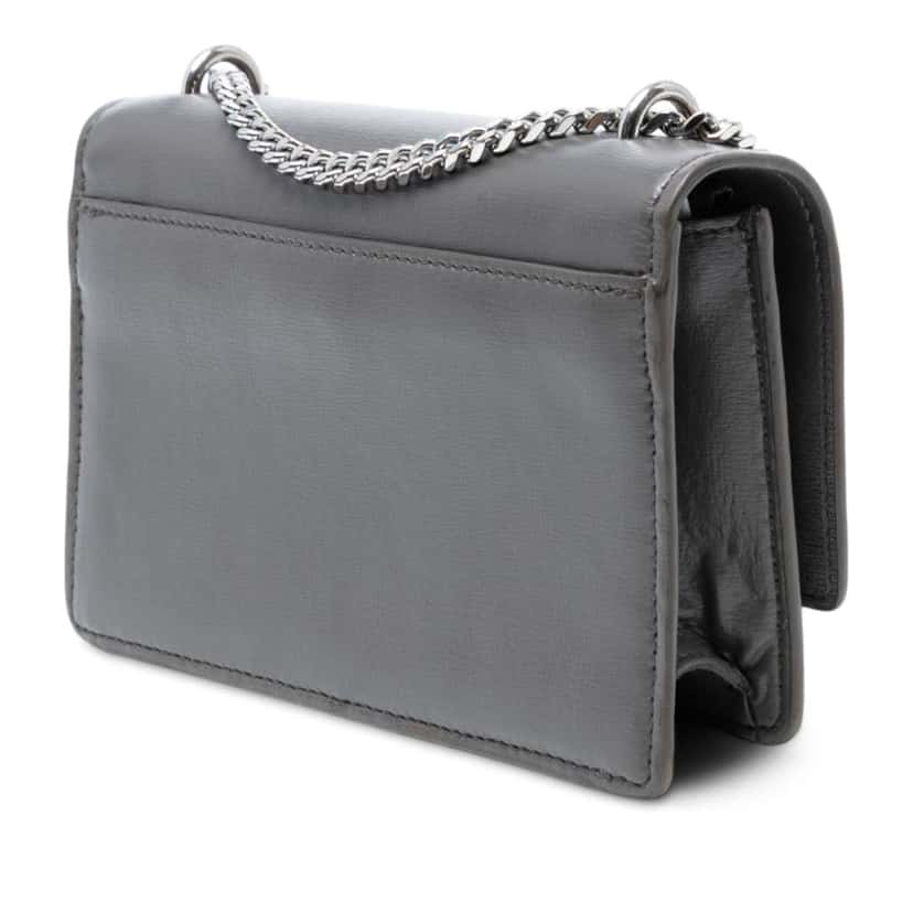 Saint Laurent Small Leather Monogram Sunset Crossbody Grey Leather Good condition - Back View