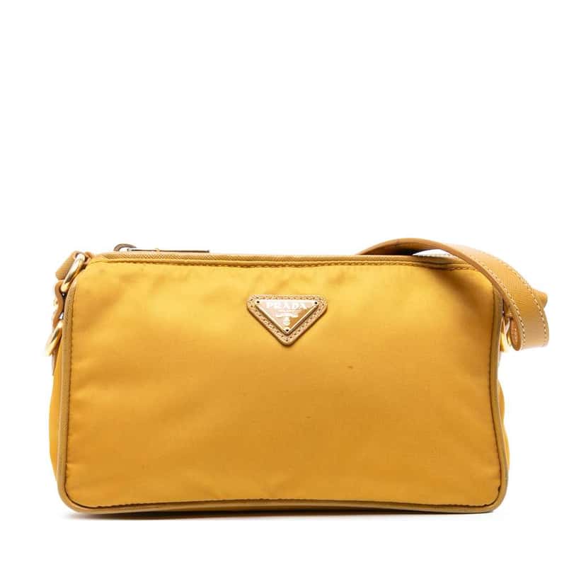 Prada Tessuto Shoulder Bag Yellow Very good condition - Front View