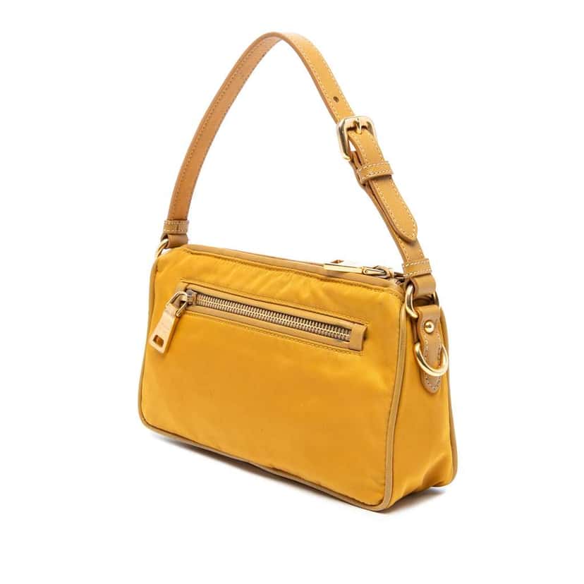 Prada Tessuto Shoulder Bag Yellow Very good condition - Back View