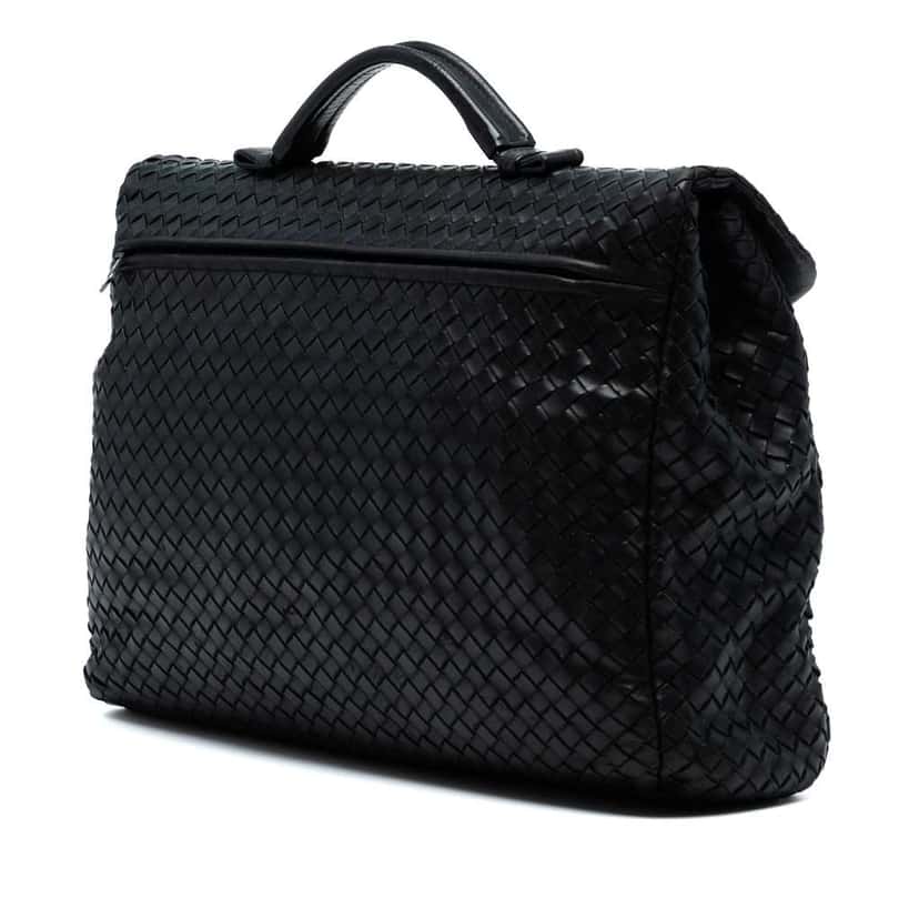 Bottega Veneta Nappa Intrecciato Briefcase Black Leather Good condition - Back View