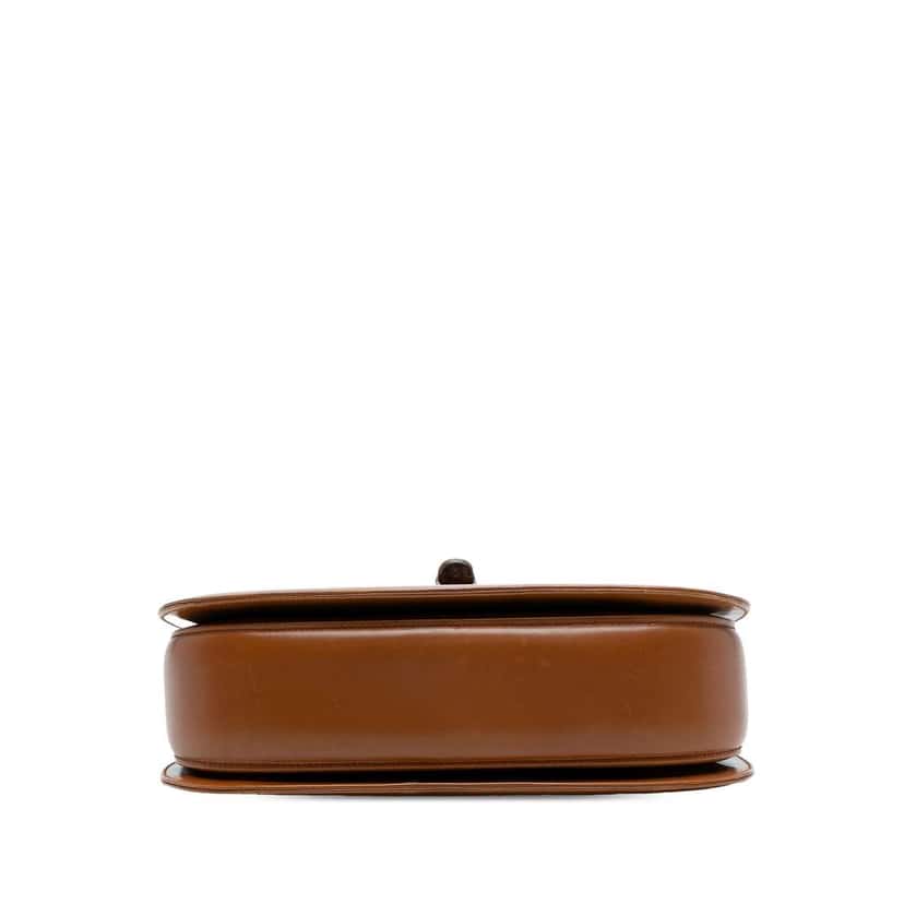 Gucci Small Grained Calfskin Bamboo Top Handle Bag Brown Leather Good condition - Inside View