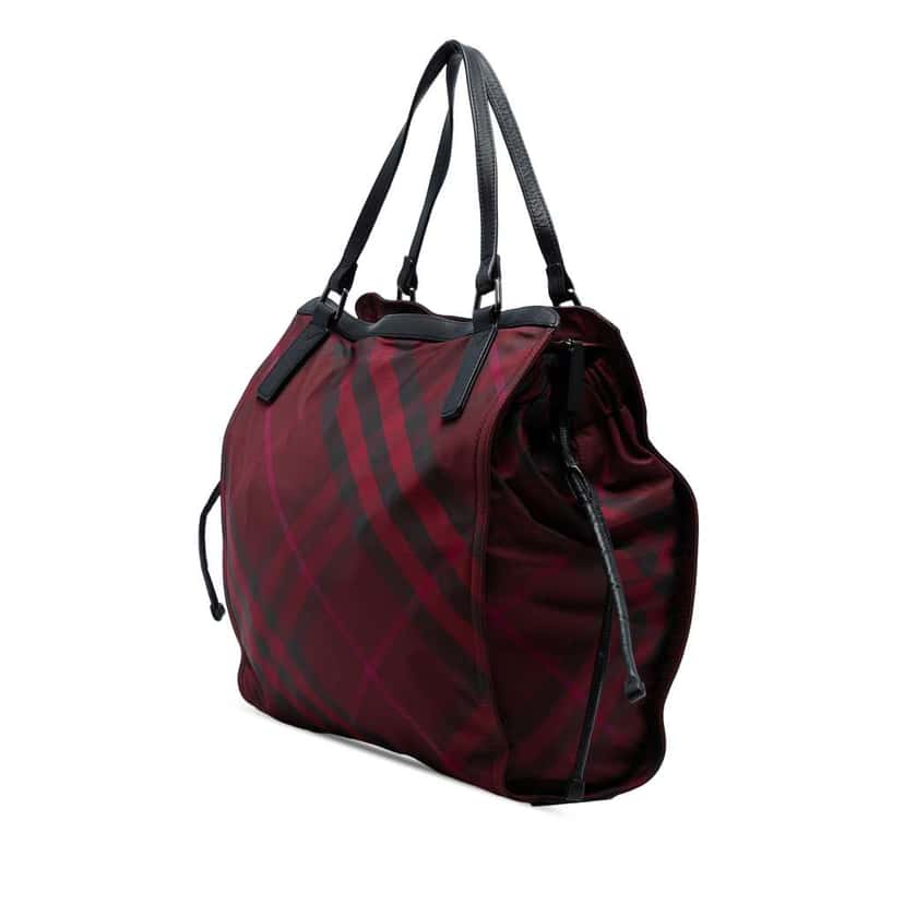 Burberry Supernova Check Nylon Buckleigh Tote Red Good condition - Back View