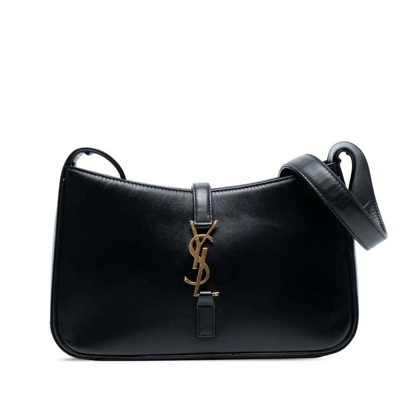 Saint Laurent Smooth Calfskin Le 5 a 7 Hobo Black Leather Good condition - Front View