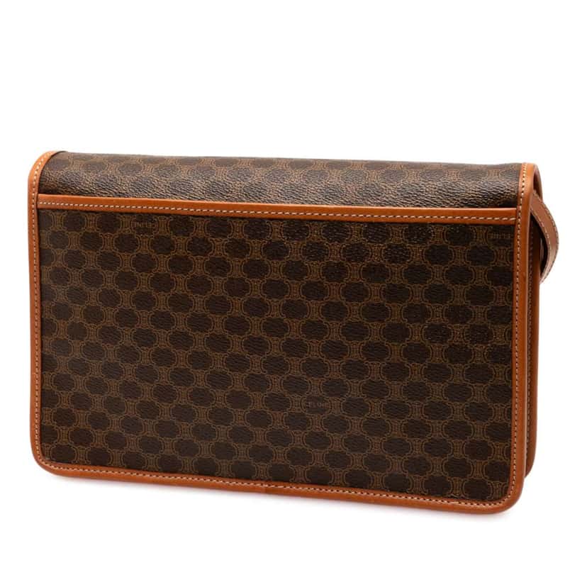 Celine Macadam Coated Canvas Crossbody Brown Canvas Good condition - Back View