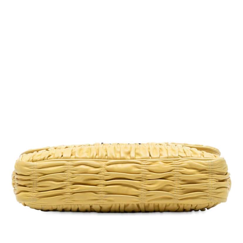 Prada Medium Nappa Gaufre Sound Chain Flap Yellow Leather Good condition - Inside View