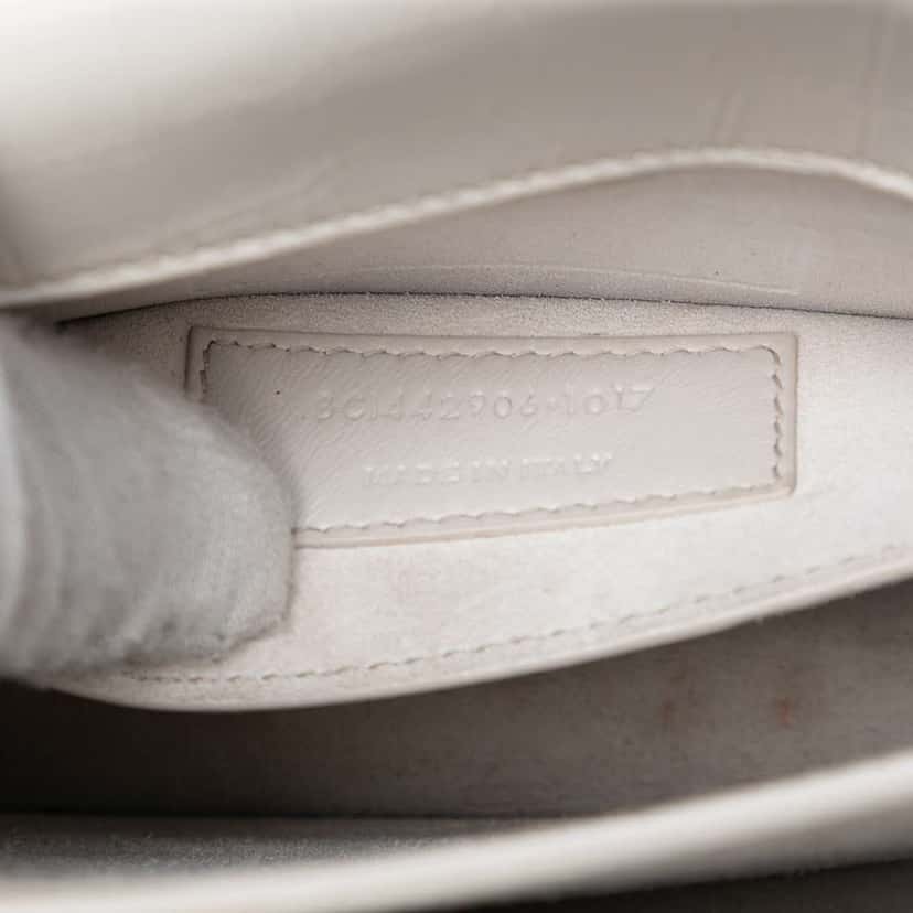 Saint Laurent Medium Croc Embossed Monogram Sunset Bag White Leather Good condition - Box View