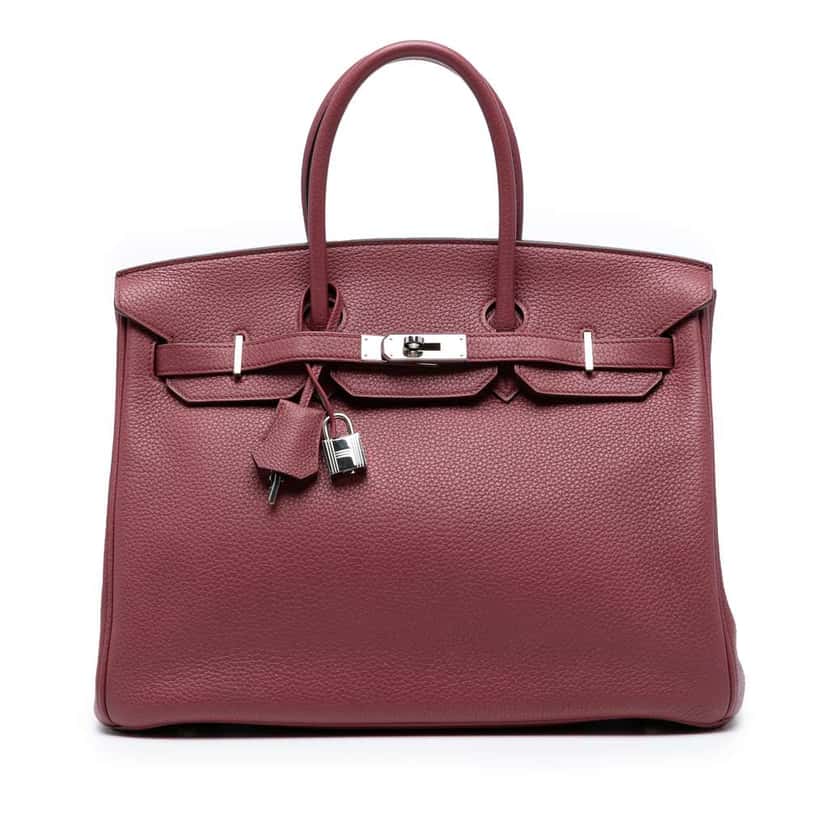 Hermès Togo Birkin Retourne 35 Red Leather Good condition - Front View