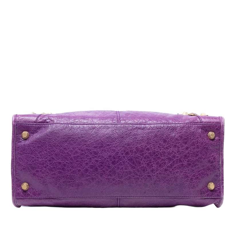 Balenciaga Lambskin Motocross Giant 12 Work Satchel Purple Leather Good condition - Inside View