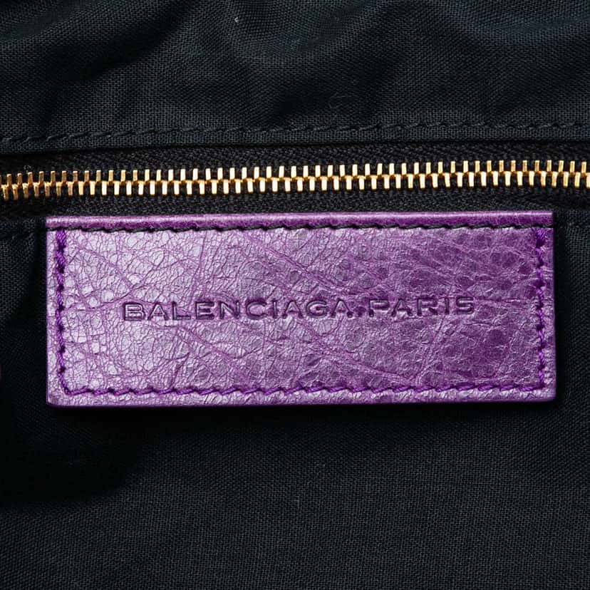 Balenciaga Lambskin Motocross Giant 12 Work Satchel Purple Leather Good condition - Box View