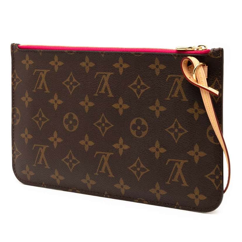 Louis Vuitton Monogram Neverfull Pouch Brown Very good condition - Back View
