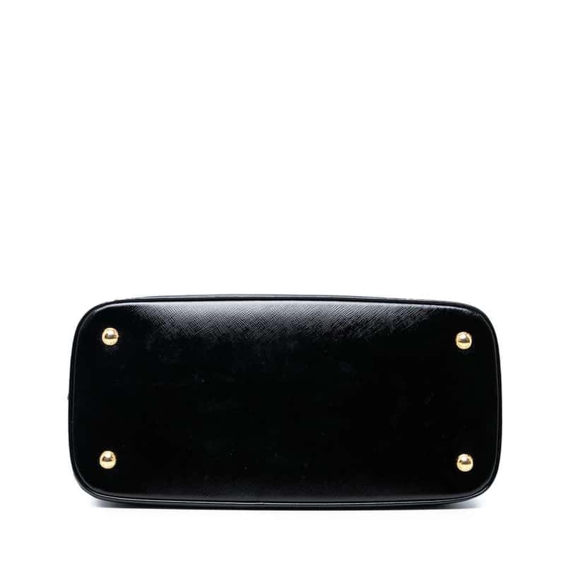 Prada Saffiano Vernice Promenade Dome Satchel Black Leather Good condition - Inside View