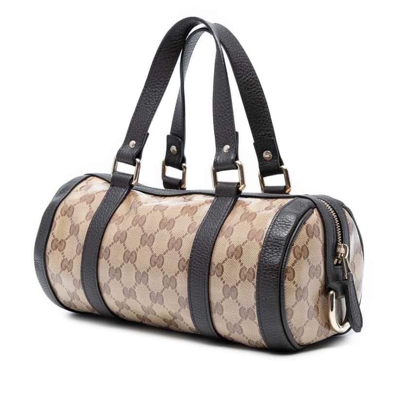 Gucci GG Crystal Duchessa Satchel Brown Canvas Good condition - Back View