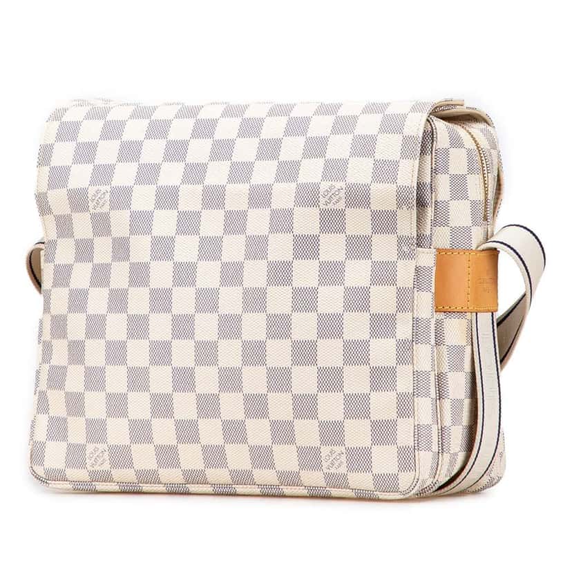 Louis Vuitton Damier Azur Naviglio White Canvas Good condition - Back View