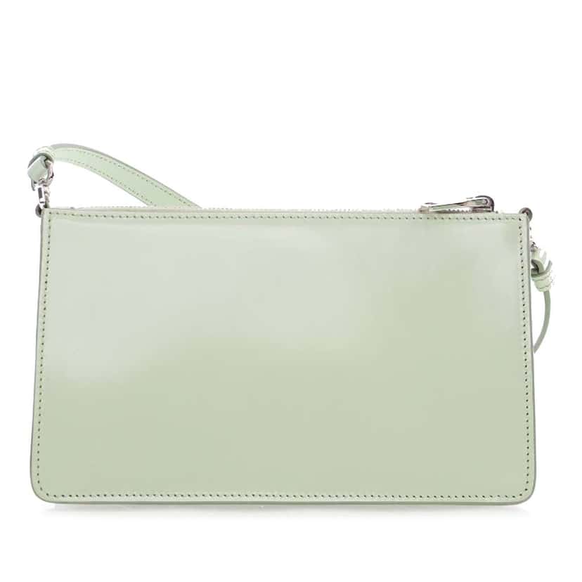 Prada Brushed Leather Shoulder Bag Green Leather Good condition - Back View