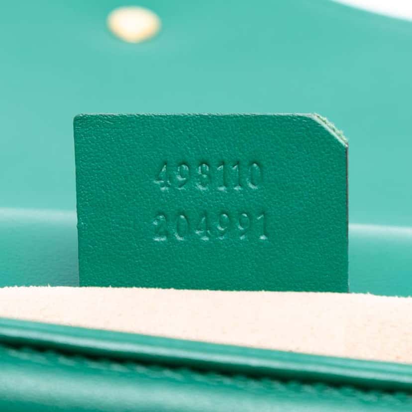 Gucci Small GG Marmont Matelasse Leather Top Handle Bag Green Leather Good condition - Box View