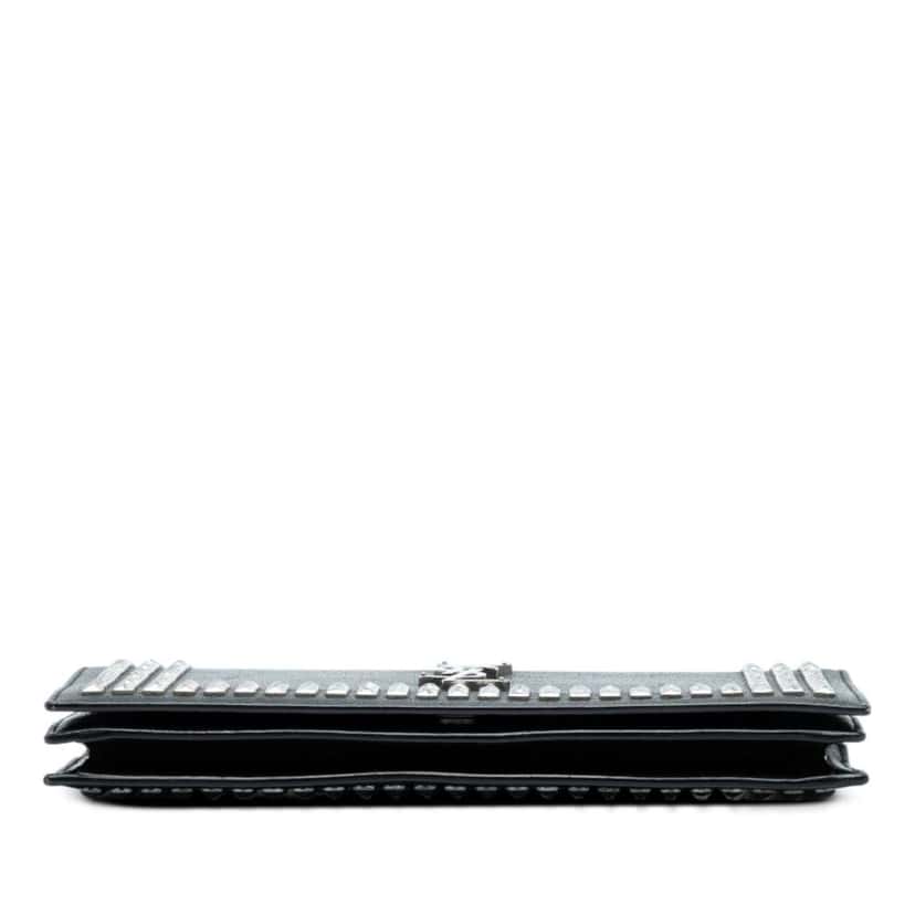 Saint Laurent Studded Leather Monogram Clutch Black Leather Good condition - Inside View