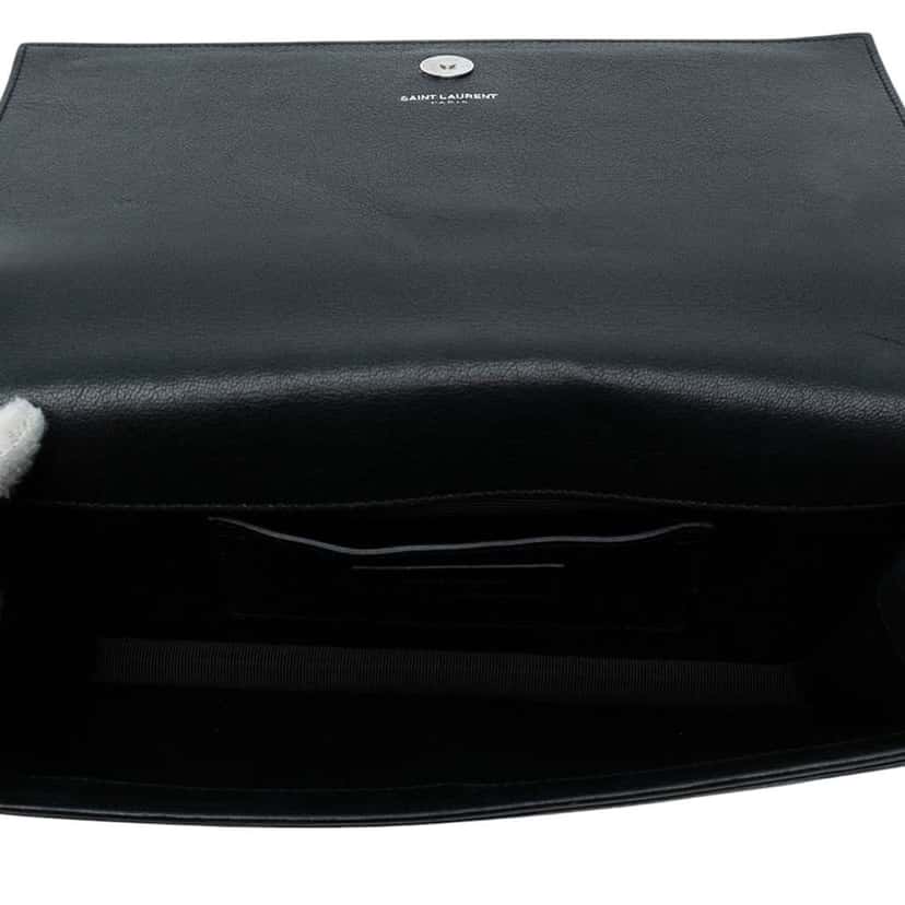 Saint Laurent Studded Leather Monogram Clutch Black Leather Good condition - Model View