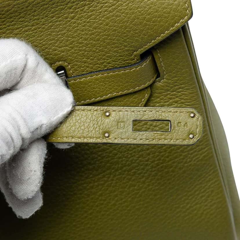 Hermès Togo Birkin Retourne 35 Green Leather Good condition - Box View