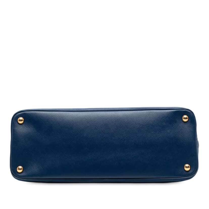 Prada Large Saffiano Lux Promenade Satchel Blue Leather Good condition - Inside View