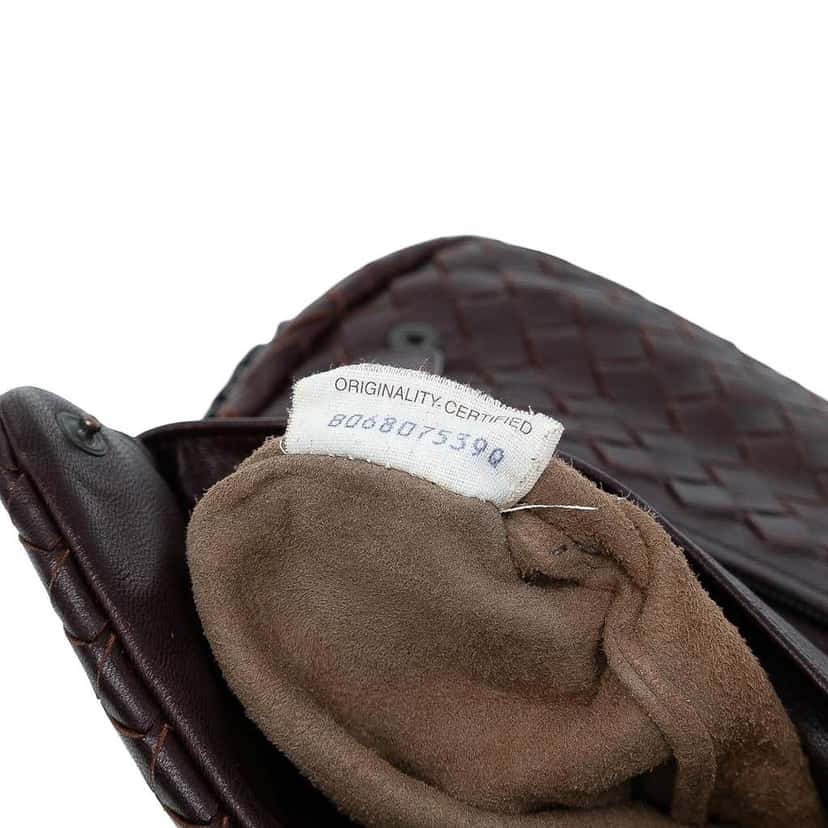 Bottega Veneta Mini Nappa Intrecciato Expandable Chain Flap Crossbody Brown Leather Good condition - Box View