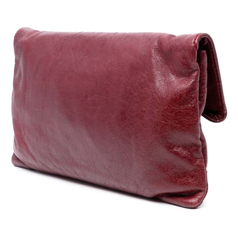 Balenciaga Lambskin Motocross Giant 12 Envelope Clutch Red Leather Good condition - Back View