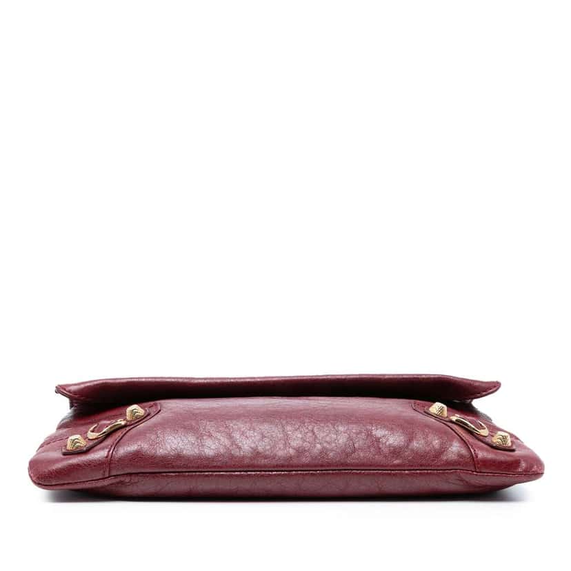 Balenciaga Lambskin Motocross Giant 12 Envelope Clutch Red Leather Good condition - Inside View