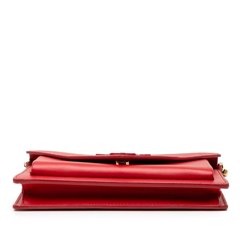Prada Mini City Calf Trimmed Saffiano Monochrome Envelope Crossbody Red Leather Good condition - Inside View