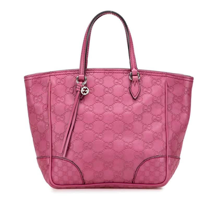 Gucci Small Guccissima Bree Satchel Pink Leather Good condition - Front View