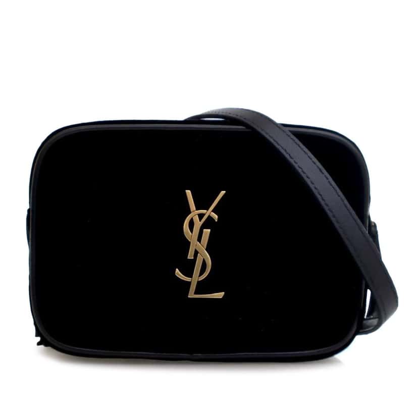Saint Laurent Mini Velvet Monogram Lou Camera Belt Bag Black Velvet Good condition - Front View