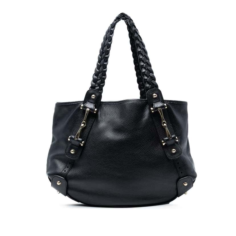 Gucci Leather Horsebit Pelham Shoulder Bag Black Leather Good condition - Front View