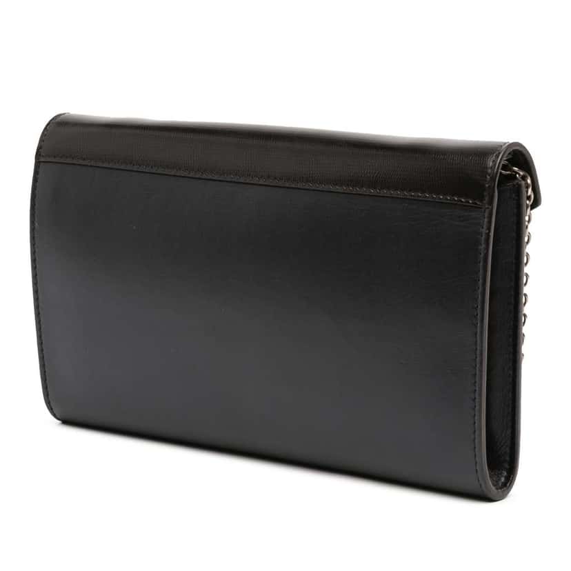 Celine Bicolor Leather Pocket Envelope Wallet On Chain Black Leather Good condition - Back View