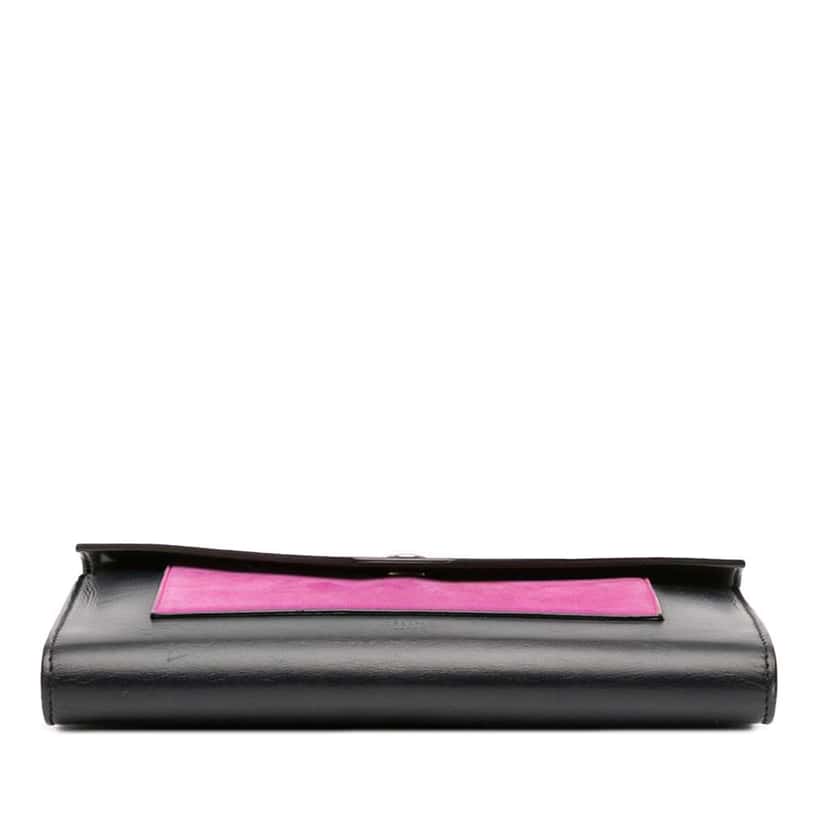 Celine Bicolor Leather Pocket Envelope Wallet On Chain Black Leather Good condition - Inside View