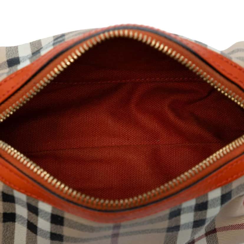 Burberry Haymarket Check Coated Canvas Crossbody Brown Canvas Good condition - Model View
