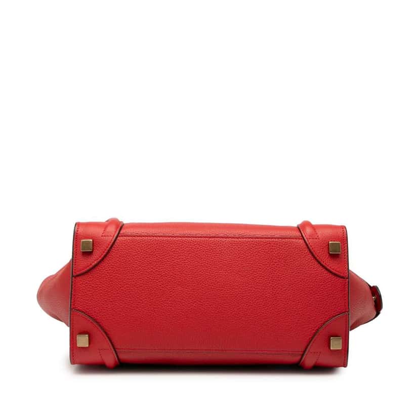 Celine Micro Calfskin Luggage Tote Red Leather Fair condition - Inside View