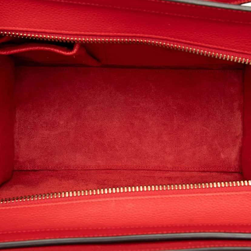 Celine Micro Calfskin Luggage Tote Red Leather Fair condition - Model View