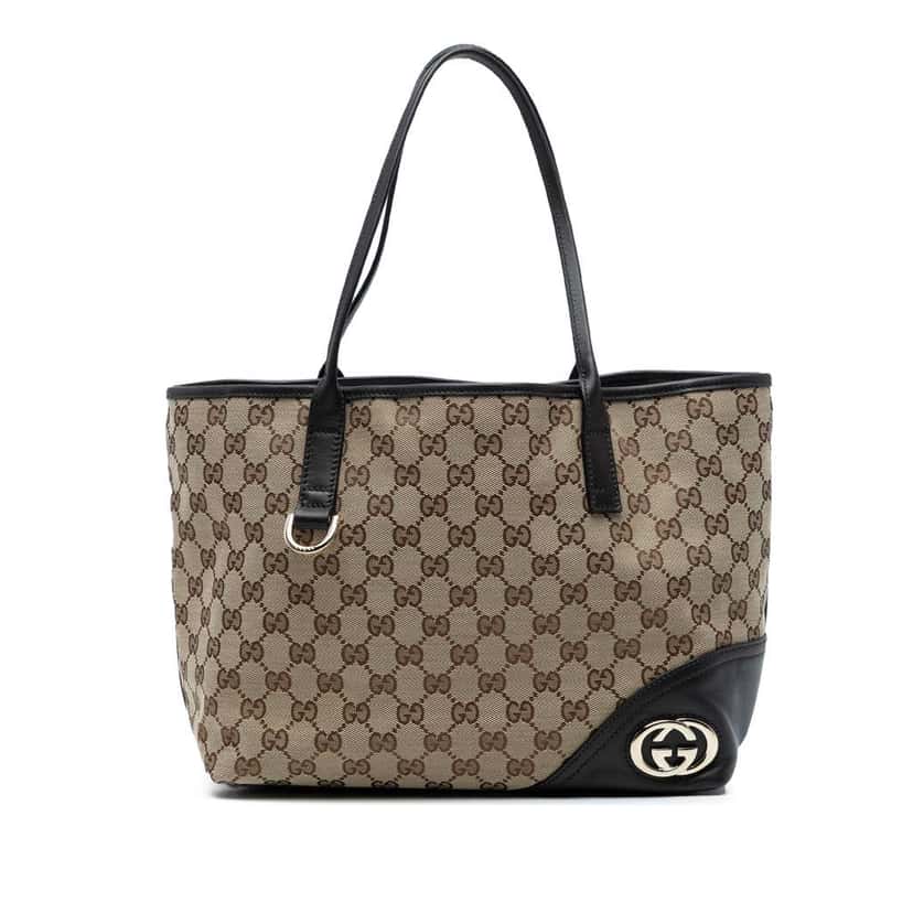 Gucci GG Canvas New Britt Tote Brown Canvas Good condition - Front View