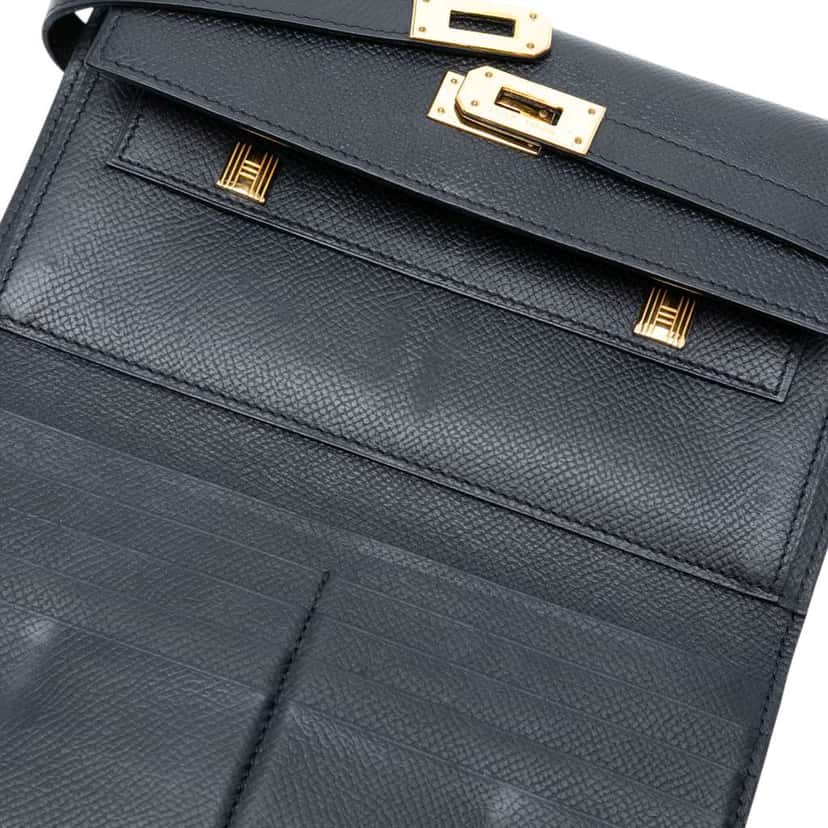 Hermès Epsom Kelly To Go Wallet Black Leather Good condition - Model View