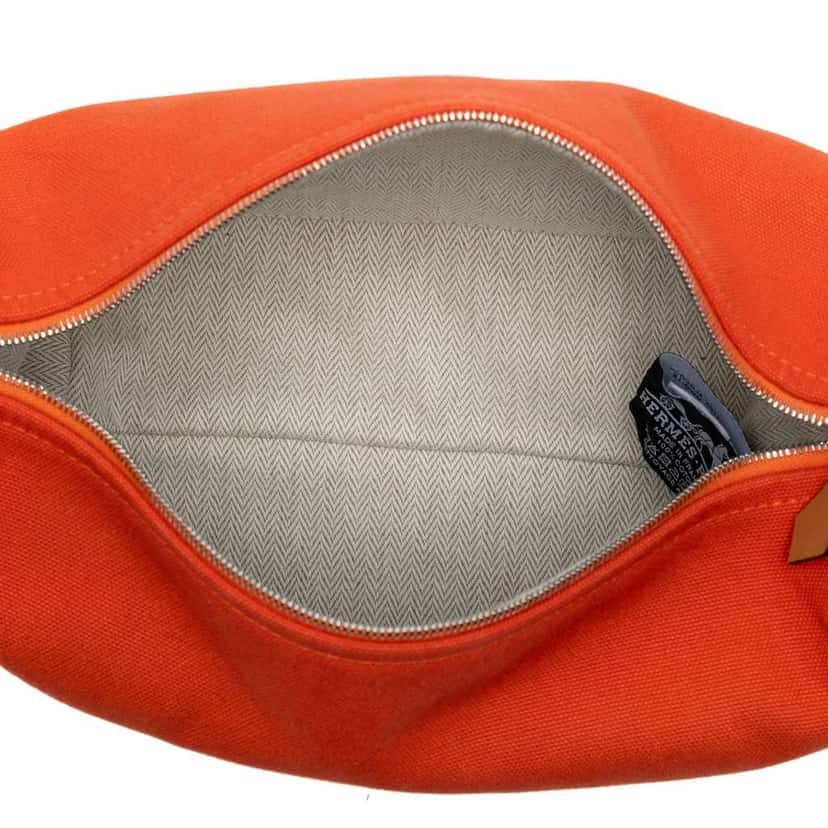 Hermès Large Canvas Bride A Brac Case Orange Canvas Good condition - Model View