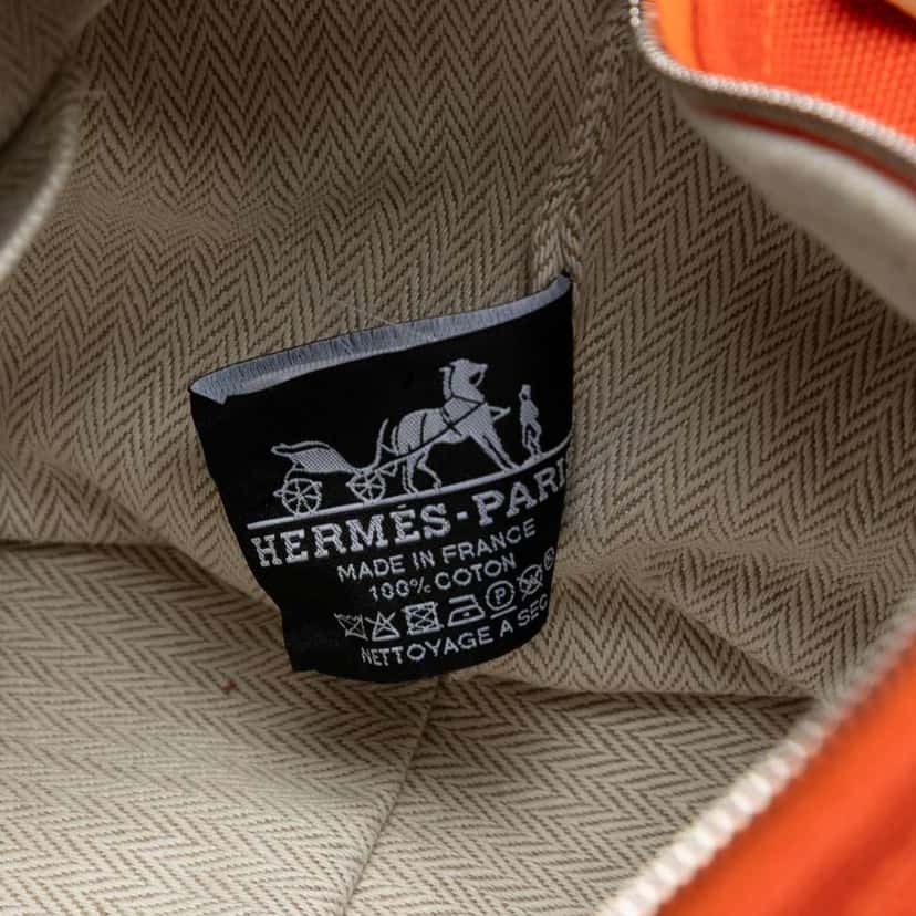 Hermès Large Canvas Bride A Brac Case Orange Canvas Good condition - Box View