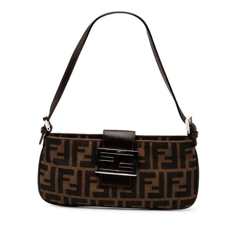 Fendi Zucca Canvas Shoulder Bag Brown Canvas Good condition - Front View