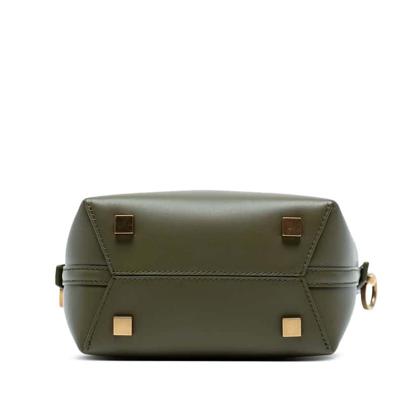 Saint Laurent Mini Shiny Calfskin Le 37 Bucket Bag Green Leather Good condition - Inside View