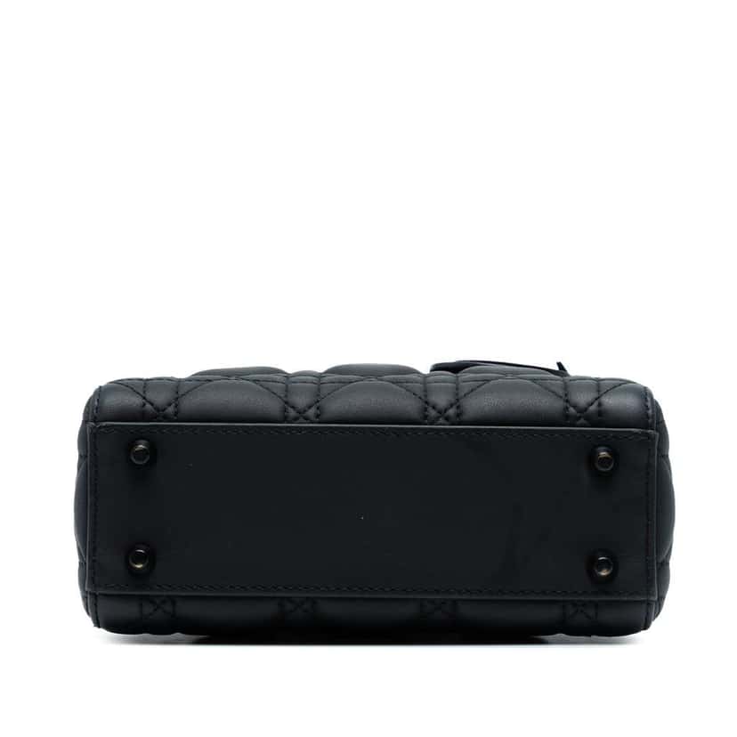 Dior Mini Ultra Matte Calfskin Cannage Lady Dior Black Leather Good condition - Inside View